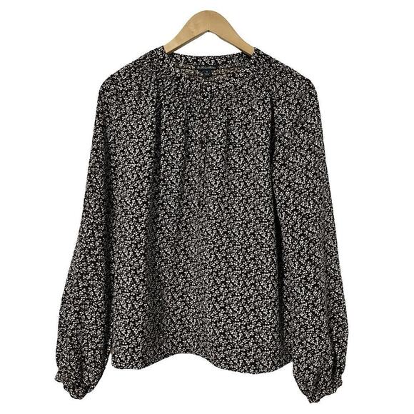 Brooks Brothers Ditsy Print Peasant Blouse Size 6 Brown Cottagecore Countryside - Picture 1 of 5